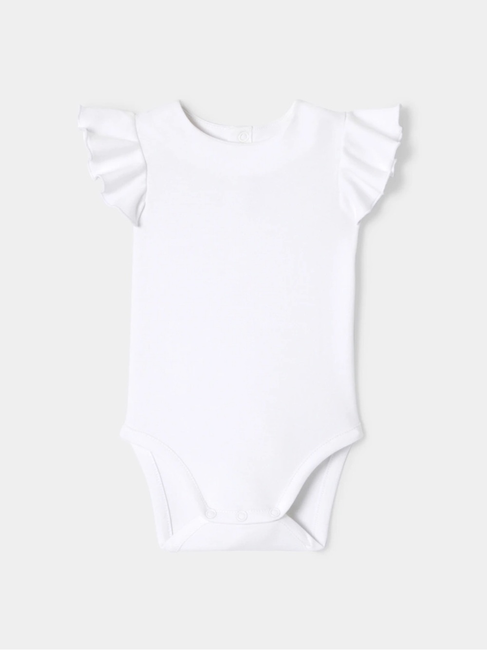 Jacadi Baby Girl Bodysuit with Ruffled Sleeves in Jacadi White